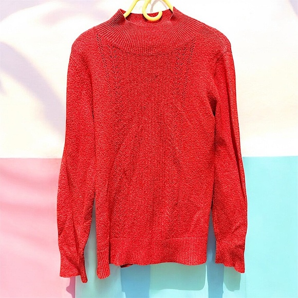Old navy knit Elegant Red Women's Sweater MEDIUM - Picture 1 of 4